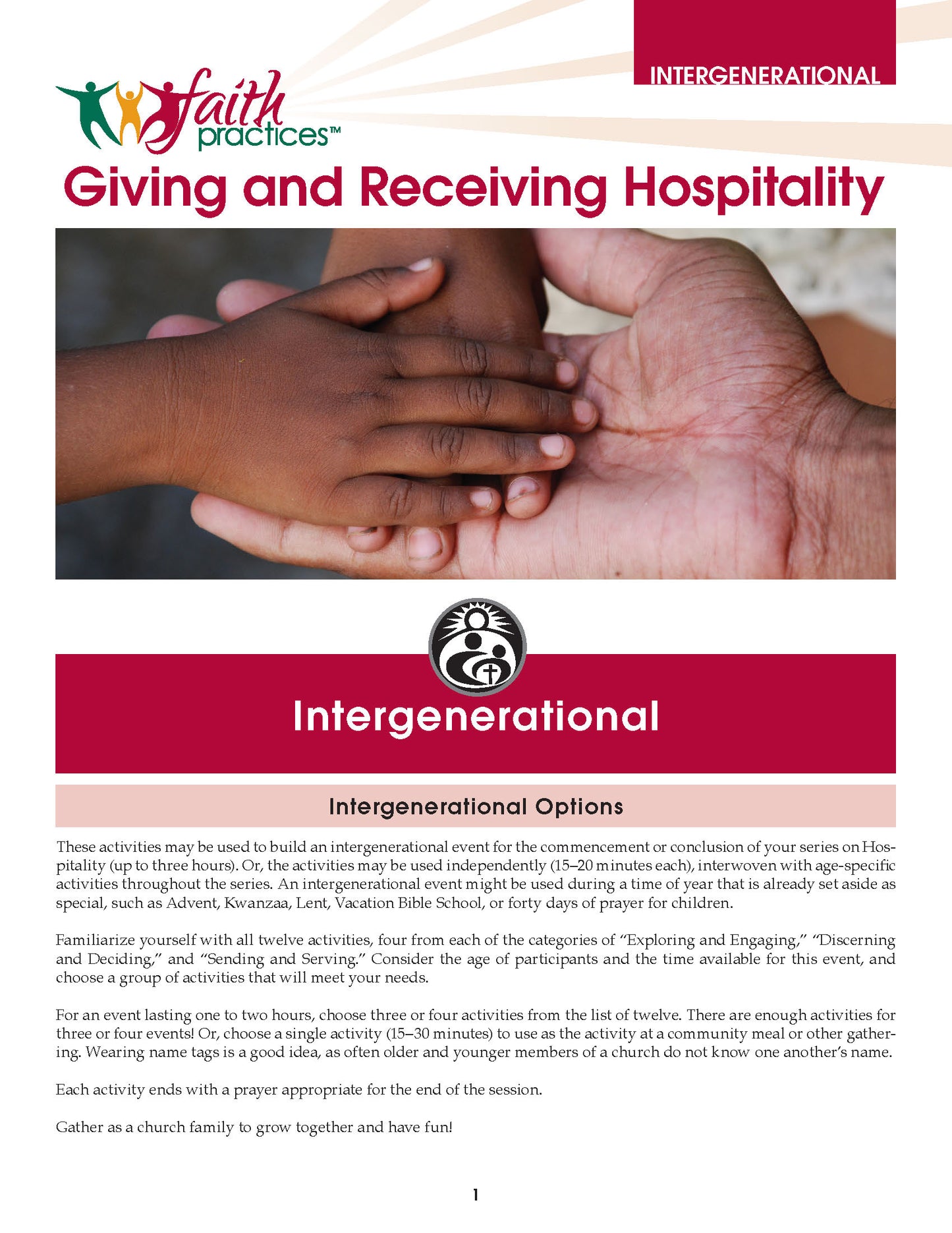 Faith Practices | Giving and Receiving Hospitality (Downloadable PDFs)