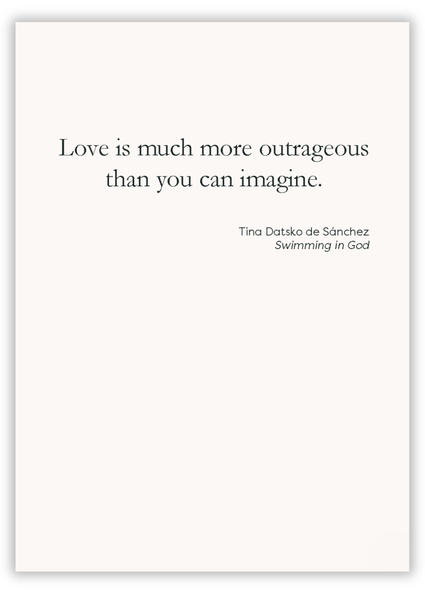 "Love Is More Outrageous" | Greeting Card