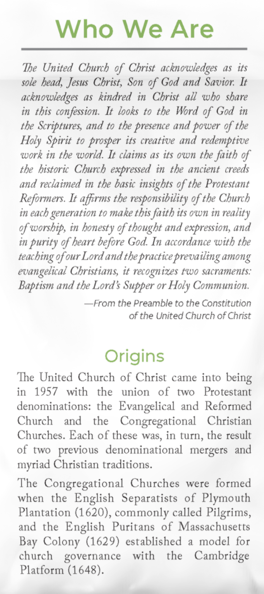 Who We Are, What We Believe | Pack of 100 Brochures