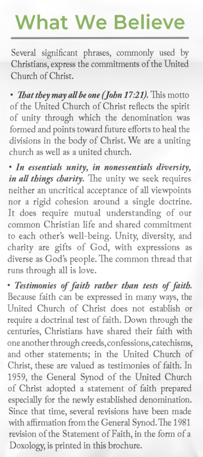 Who We Are, What We Believe | Pack of 100 Brochures